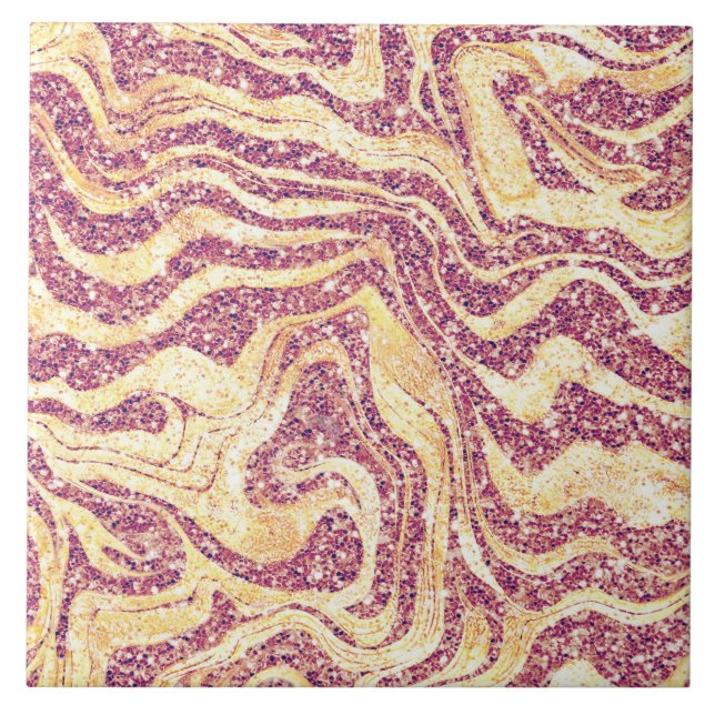 Glamous Marly  Rosa & Ro Guld Glitter Kakelplatta (Framsidan)