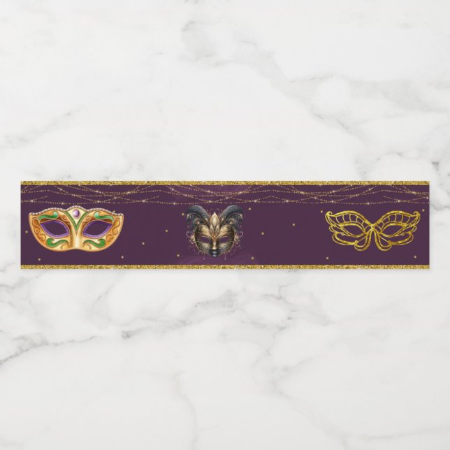 Glamous MasqueraParty favors Vattenflaska Etikett (Singel etikett)