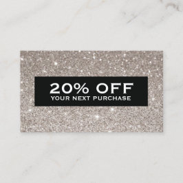 Glamous Modern Beauty Coupcard Silver Glitter Rabattkort