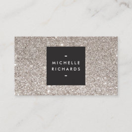 Glamous Modern Beauty Silver Glitter Visitkort