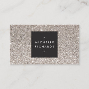 Glamous Modern Beauty Silver Glitter Visitkort