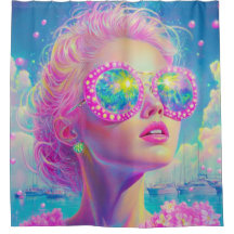 Glamous Neon Woman med mousserande glasögon