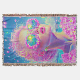 Glamous Neon Woman med mousserande glasögon Filt