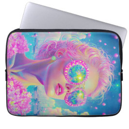 Glamous Neon Woman med mousserande glasögon Laptop Fodral