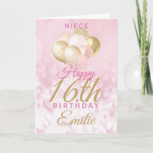 Glamous Niece 16 Birthday Balloon