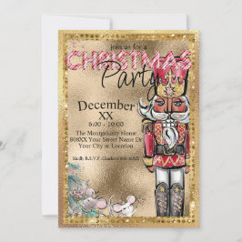 Glamous Nutcracker-jul Party Inbjudningar