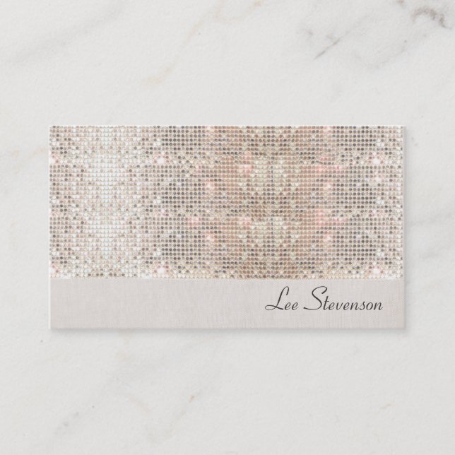 Glamous och Glitzy Trendig FAUX Sparkly Sequins Visitkort (Framsida)