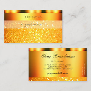 Glamous Orange Gnistra Glitter Luxury Shimmery Visitkort