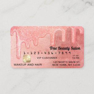 Glamous Peach Rosa Thick Glitter Drives Kredit Visitkort