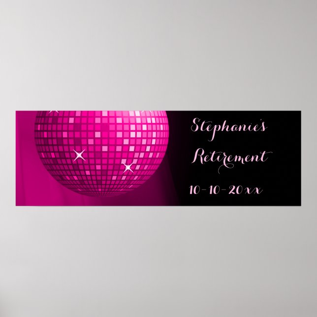 Glamous Pension Shock rosa Party Disco Boll Poster (Framsidan)