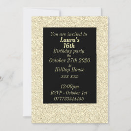 Glamous personlig födelsedagsfest inbjudan