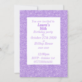 Glamous personlig födelsedagsfest inbjudan