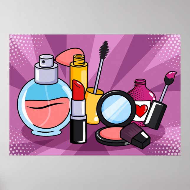 Glamous Pop Art Makeup\Cosmetics Collection Poster (Framsidan)