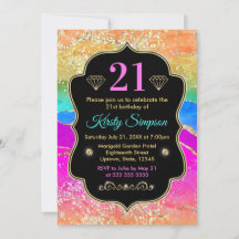 Glamous Rainbow Alcohol Bläck Agate Birthday