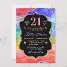 Glamous Rainbow Alcohol Bläck Agate Birthday