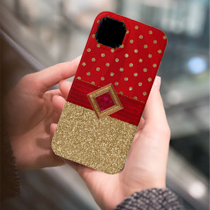 Glamous Red och Guld Glittery