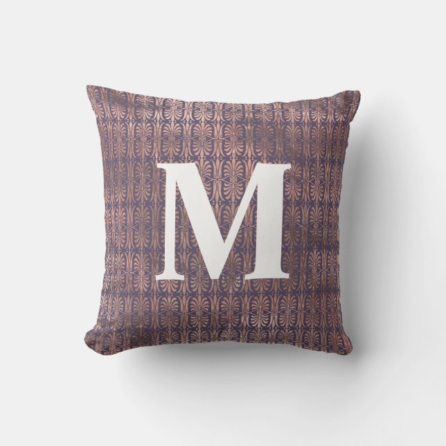 Glamous Ro Gold Foil and Lavender Art Deco Kudde (Framsida)