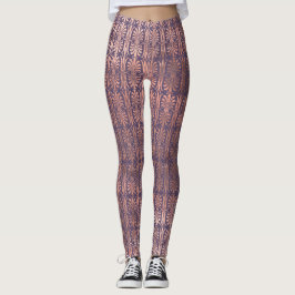 Glamous Ro Gold Foil and Lavender Art Deco Leggings
