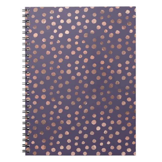 Glamous Ro Gold Foil and Lavender Art Dots Anteckningsbok (Framsidan)