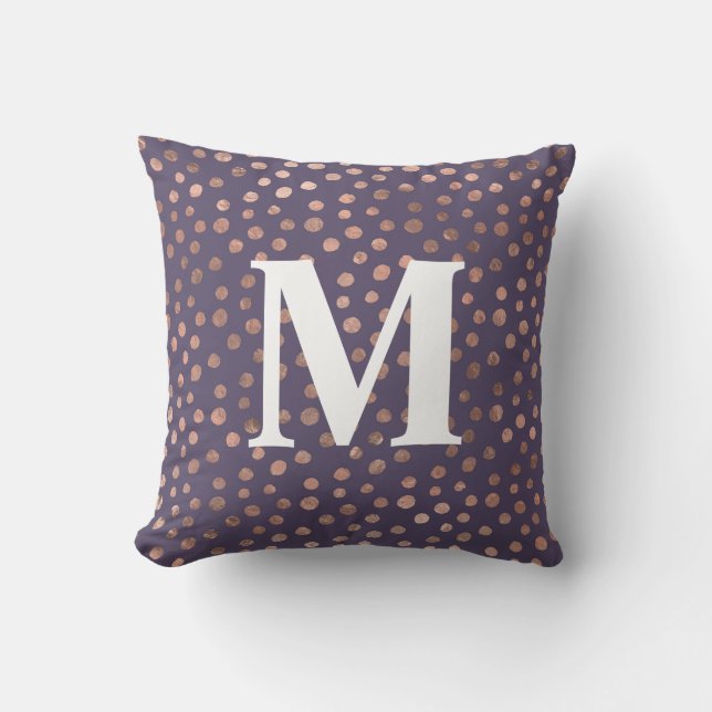 Glamous Ro Gold Foil and Lavender Art Dots Kudde (Framsida)