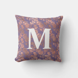 Glamous Ro Gold Foil and Lavender Blommigt Kudde