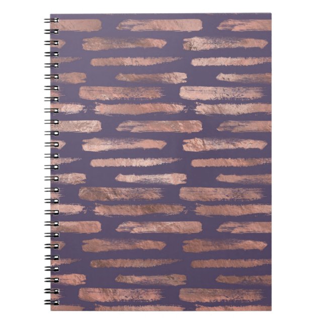 Glamous Ro Gold Foil och Lavender Brushstrokes Anteckningsbok (Framsidan)