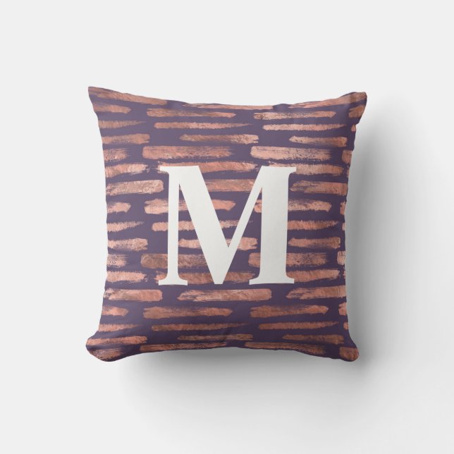 Glamous Ro Gold Foil och Lavender Brushstrokes Kudde (Framsida)