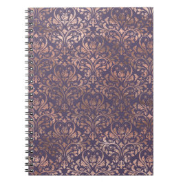 Glamous Ro Gold Foil och Lavender Damask Anteckningsbok