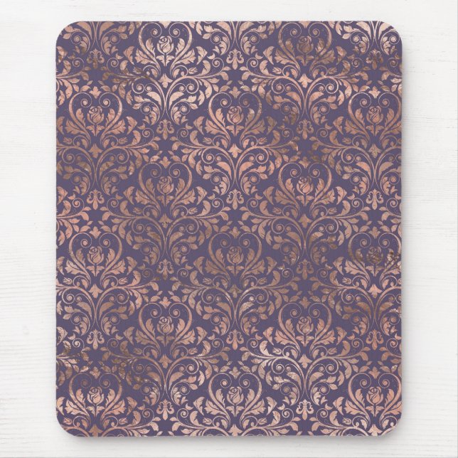 Glamous Ro Gold Foil och Lavender Damask Musmatta (Framsidan)