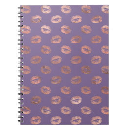 Glamous Ro Gold Foil och Lavender Läppar Anteckningsbok