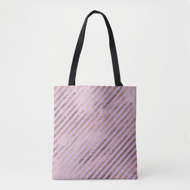 Glamous Ro Gold Foil och Lavender Rand Tygkasse (Framsida)
