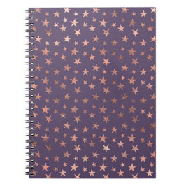 Glamous Ro Gold Foil och Lavender Stars Anteckningsbok