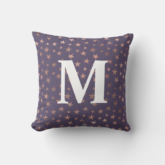 Glamous Ro Gold Foil och Lavender Stars Kudde (Framsida)