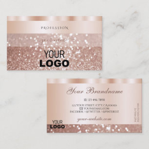 Glamous Ro Golden Gnistra Glitter Logotyp Visitkort