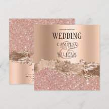 Glamous Ro Guld Glitter Foil Bröllop invigati