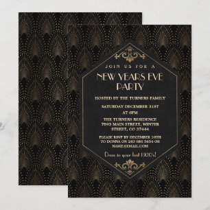 Glamous Roaring 20:s Underbara Gatsby New Year Par Inbjudningar