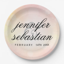 Glamous Rosa Bokeh Light monogram bröllop