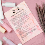 Glamous rosa EYELASH EXTENSION CONSENT FORMULÄR Reklamblad<br><div class="desc">Eyelash Extensions-formulär för godkännande är perfekt för ditt Lash Extension-företag. Den här moderna och sofistikerade blanketten för samtycke innehåller en glamorös, minimalistisk illustration av kvinnans ögonfransar med rosegold ögonblad, en titel och ett block där du kan infoga alla dina informerade uppgifter om samtycke på en lyxfärgad rosa. Behöver du hjälp?...</div>