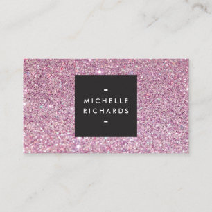 Glamous Rosa Glitter Modern Beauty Visitkort