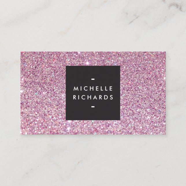 Glamous Rosa Glitter Modern Beauty Visitkort (Framsida)