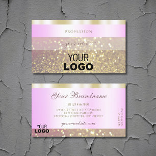 Glamous Rosa Guld Sparkling Glitter Logotyp Luxury Visitkort