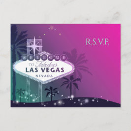 Glamous Rosa Las Vegas Bröllop OSA Inbjudan Vykort