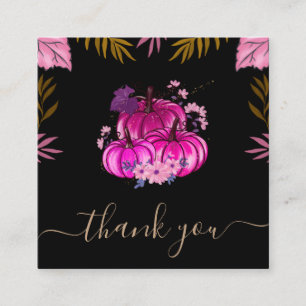 Glamous Rosa Pumpkin Thanksgiving Tack Cute Fyrkantigt Visitkort