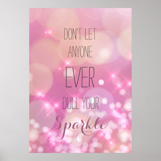 Glamous Rosa Sparkles Motivational Poster (Framsidan)
