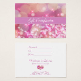 Glamous Rosa Sparkles | Salon Gift-certifikat Visitkort