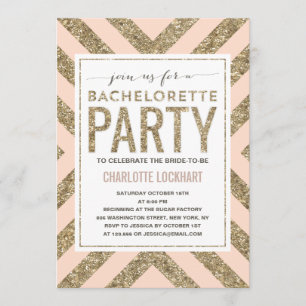 Glamous Shimmer   Inbjudan till Bachelorette-parti