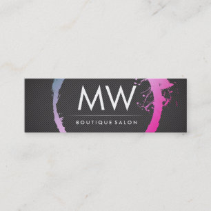 Glamous Shock rosa Blue Brushed Monogram Mini Visitkort