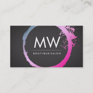 Glamous Shock rosa Blue Brushed Monogram Visitkort