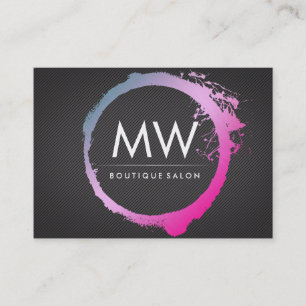 Glamous Shock rosa Blue Brushed Monogram Visitkort