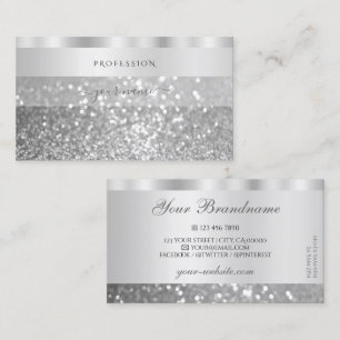 Glamous Silver mousserande Glitter Diamonds Luxury Visitkort